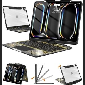 Wireless Keyboard Case for iPad Pro 13 Inch (M5 2025/M4 2024), Clear Protective